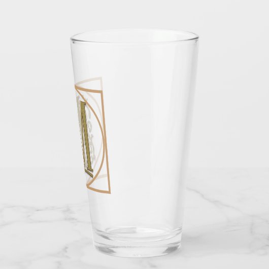 BRIEF M MONOGRAM Beauful Wedding New Home Gift Glas (Links)