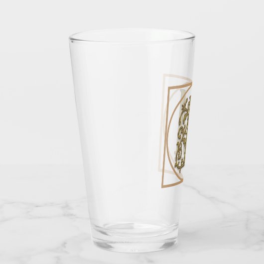 BRIEF M MONOGRAM Beauful Wedding New Home Gift Glas (Rechts)
