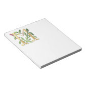 Brief M Monogram Fleur de lis Notitieblok (Schuin)