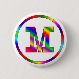 Brief M Rainbow Ronde Button 5,7 Cm