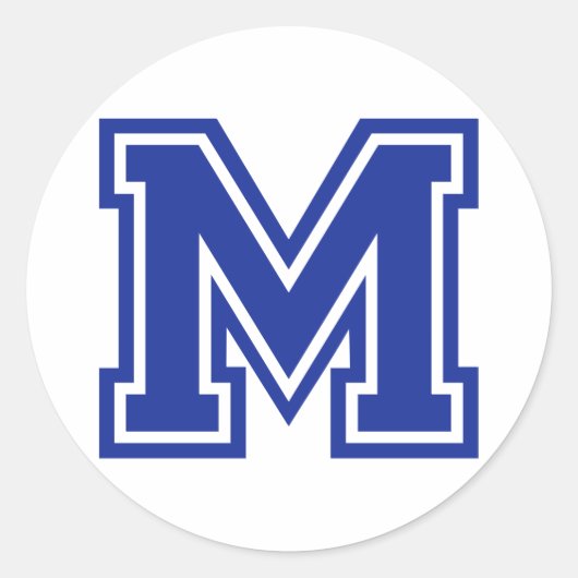 Brief M Ronde Sticker (Voorkant)