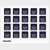 Brief M Vierkante Sticker (Vel)