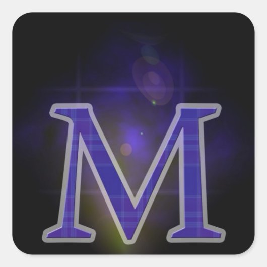 Brief M Vierkante Sticker (Voorkant)
