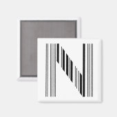 BRIEF N BAR CODE Eerste Initiaal Barcode Patroon Magneet (Voorkant / Achterkant)