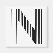BRIEF N BAR CODE Eerste Initiaal Barcode Patroon Magneet (Voorkant)