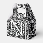 Brief N Middeleeuws Monogram Art Nouveau Bedankdoosjes (Voorkant Zijde)