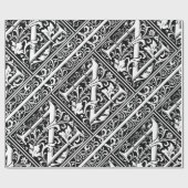 Brief N Middeleeuws Monogram Art Nouveau Cadeaupapier (Vlak)