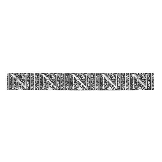 Brief N Middeleeuws Monogram Art Nouveau Lint (Voorkant)
