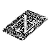 Brief N Middeleeuws Monogram Art Nouveau Magneet (Linkerzijde)