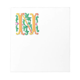 Brief N Monogram Fleur de lis Notitieblok