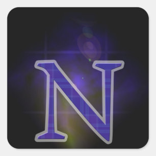 Brief N Vierkante Sticker