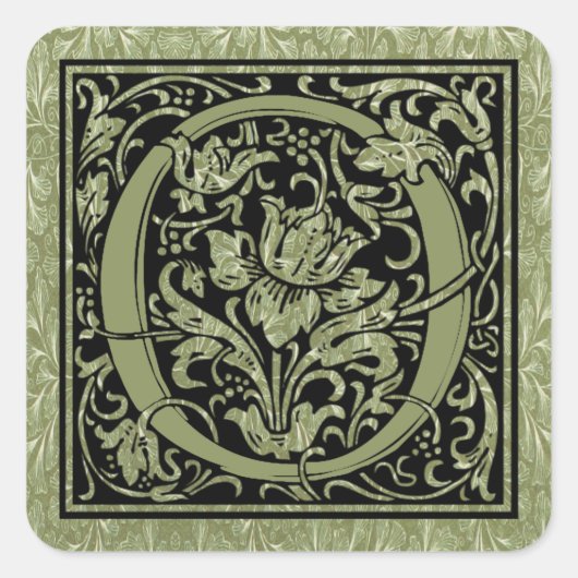 Brief O Eerste Letter Monogram Vierkante Sticker (Voorkant)