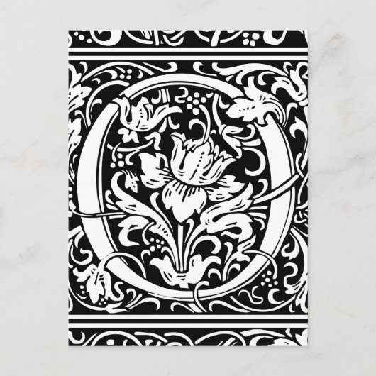 Brief O Middeleeuws Monogram Art Nouveau Briefkaart (Voorkant)