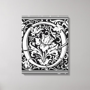 Brief O Middeleeuws Monogram Art Nouveau Canvas Afdruk