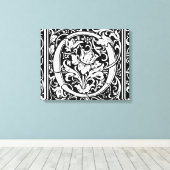 Brief O Middeleeuws Monogram Art Nouveau Canvas Afdruk (Insitu (Houten vloer))
