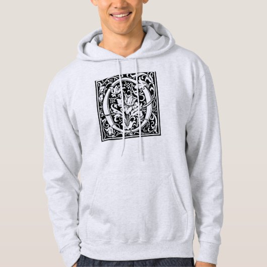 Brief O Middeleeuws Monogram Art Nouveau Hoodie (Voorkant)
