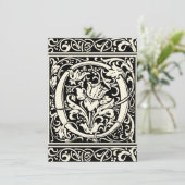 Brief O Middeleeuws Monogram Art Nouveau Kaart (Staand voorkant)