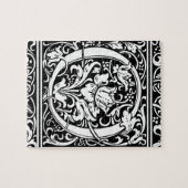 Brief O Middeleeuws Monogram Art Nouveau Legpuzzel (Horizontaal)