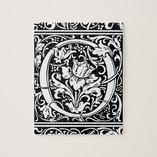 Brief O Middeleeuws Monogram Art Nouveau Legpuzzel (Verticaal)