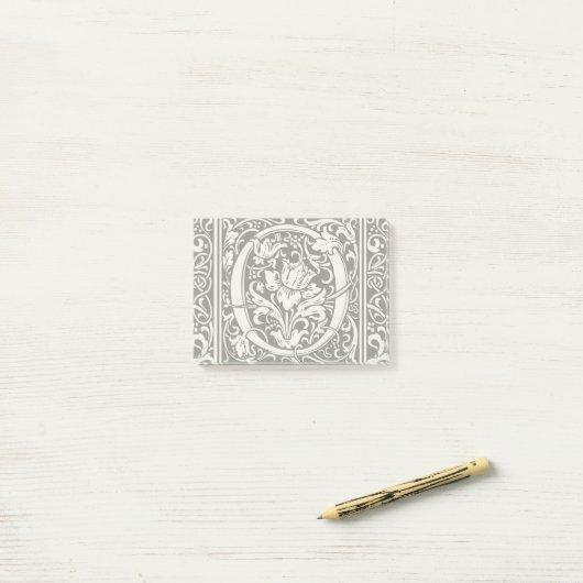 Brief O Middeleeuws Monogram Art Nouveau Post-it® Notes (Op bureau)