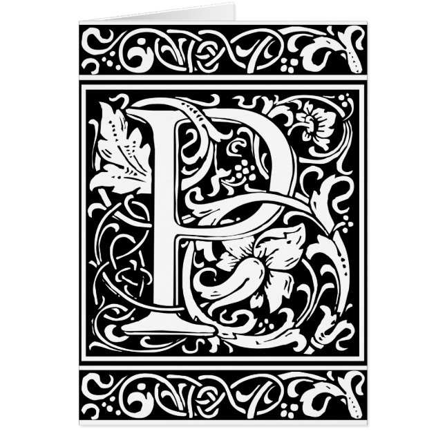 Brief P Middeleeuws Monogram Art Nouveau (Voorkant)