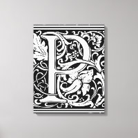 Brief P Middeleeuws Monogram Art Nouveau