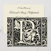 Brief P Middeleeuws Monogram Art Nouveau Kaart (Voorkant / Achterkant)