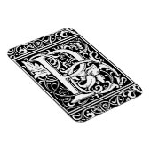 Brief P Middeleeuws Monogram Art Nouveau Magneet (Rechterzijde)