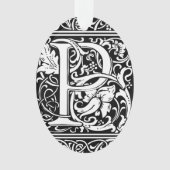 Brief P Middeleeuws Monogram Art Nouveau Ornament (voorkant)