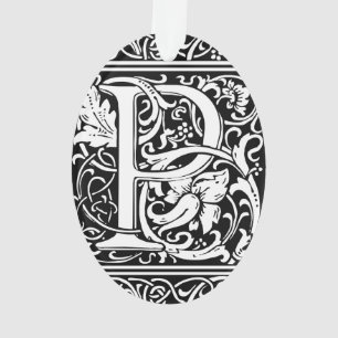Brief P Middeleeuws Monogram Art Nouveau Ornament
