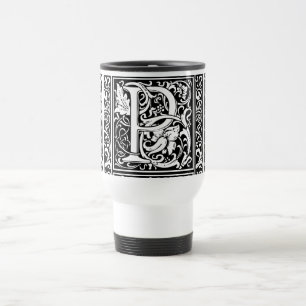 Brief P Middeleeuws Monogram Art Nouveau Reisbeker