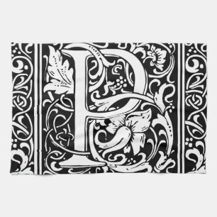 Brief P Middeleeuws Monogram Art Nouveau Theedoek