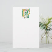 Brief P Monogram Fleur de lis Briefpapier (Staand voorkant)