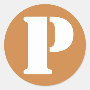 Brief P Peru Gold Stencil Alphabet van Janz Ronde Sticker
