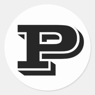 Brief P Vineta Alphabet van Janz White Ronde Sticker