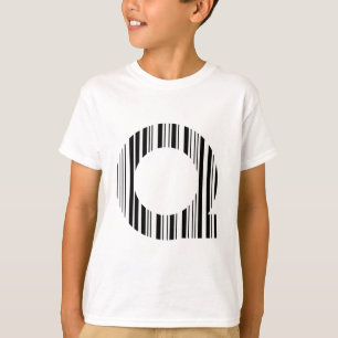 BRIEF Q BAR CODE Eerste Initiaal Barcode Patroon T-shirt