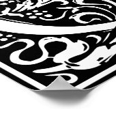 Brief Q Middeleeuws Monogram Art Nouveau Poster (Hoek)