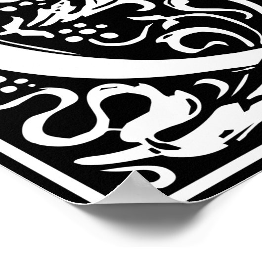 Brief Q Middeleeuws Monogram Art Nouveau Poster (Hoek)