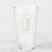 BRIEF Q MONOGRAM Beauful Wedding New Home Gift Glas (Achterkant)