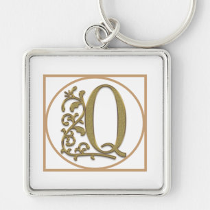 BRIEF Q MONOGRAM Beauful Wedding New Home Gift Sleutelhanger