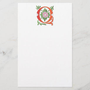 Brief Q Monogram Fleur de lis Briefpapier