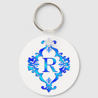 Brief R Blauw Sleutelhanger