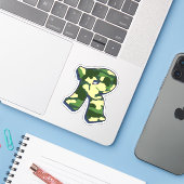 Brief R - Camo Green Sticker (Laptop met iPhone)