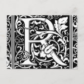 Brief R Middeleeuws Monogram Art Nouveau Briefkaart (Voorkant)