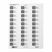 Brief R Middeleeuws Monogram Art Nouveau Etiket (Full Sheet)