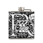 Brief R Middeleeuws Monogram Art Nouveau Heupfles (Achterkant)