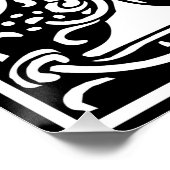 Brief R Middeleeuws Monogram Art Nouveau Perfect Poster (Hoek)