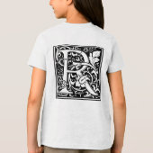 Brief R Middeleeuws Monogram Art Nouveau Tri-Blend Shirt (Achterkant)