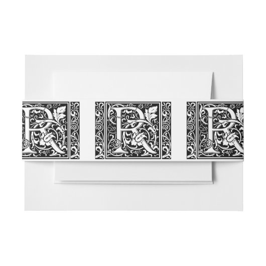 Brief R Middeleeuws Monogram Art Nouveau Uitnodigingen Wikkel (Voorkant Voorbeeld)