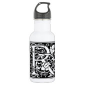 Brief R Middeleeuws Monogram Art Nouveau Waterfles (Voorkant)